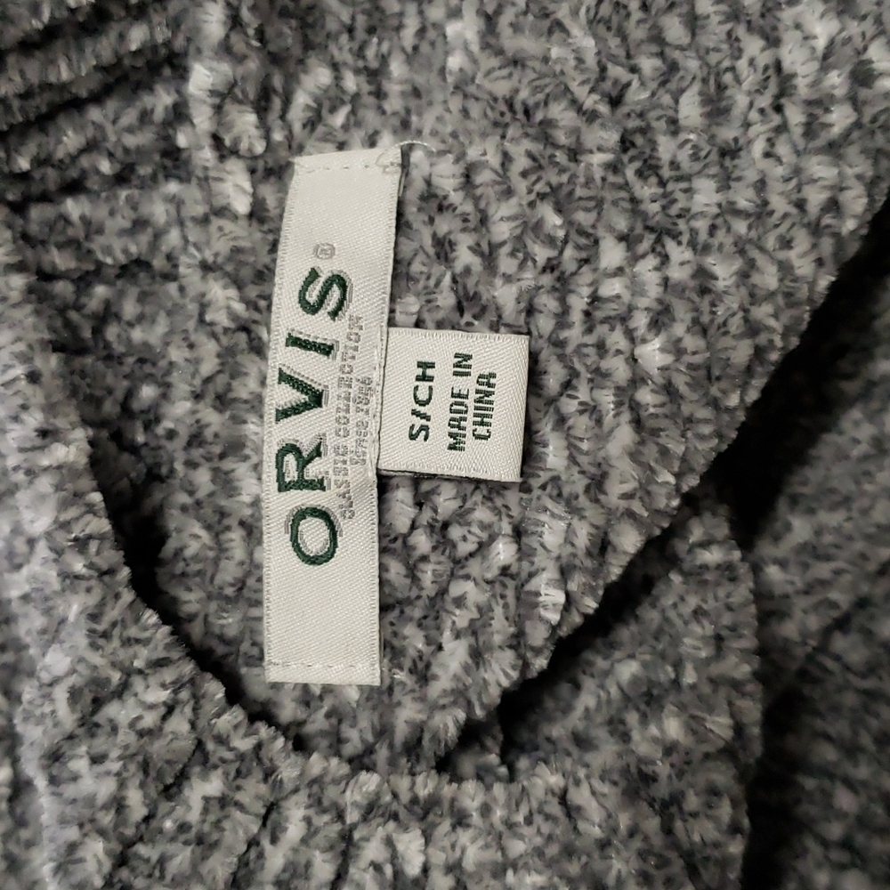 Orvis Chenille V-Neck Sweater, Color Gray Size S - Picture 10 of 15